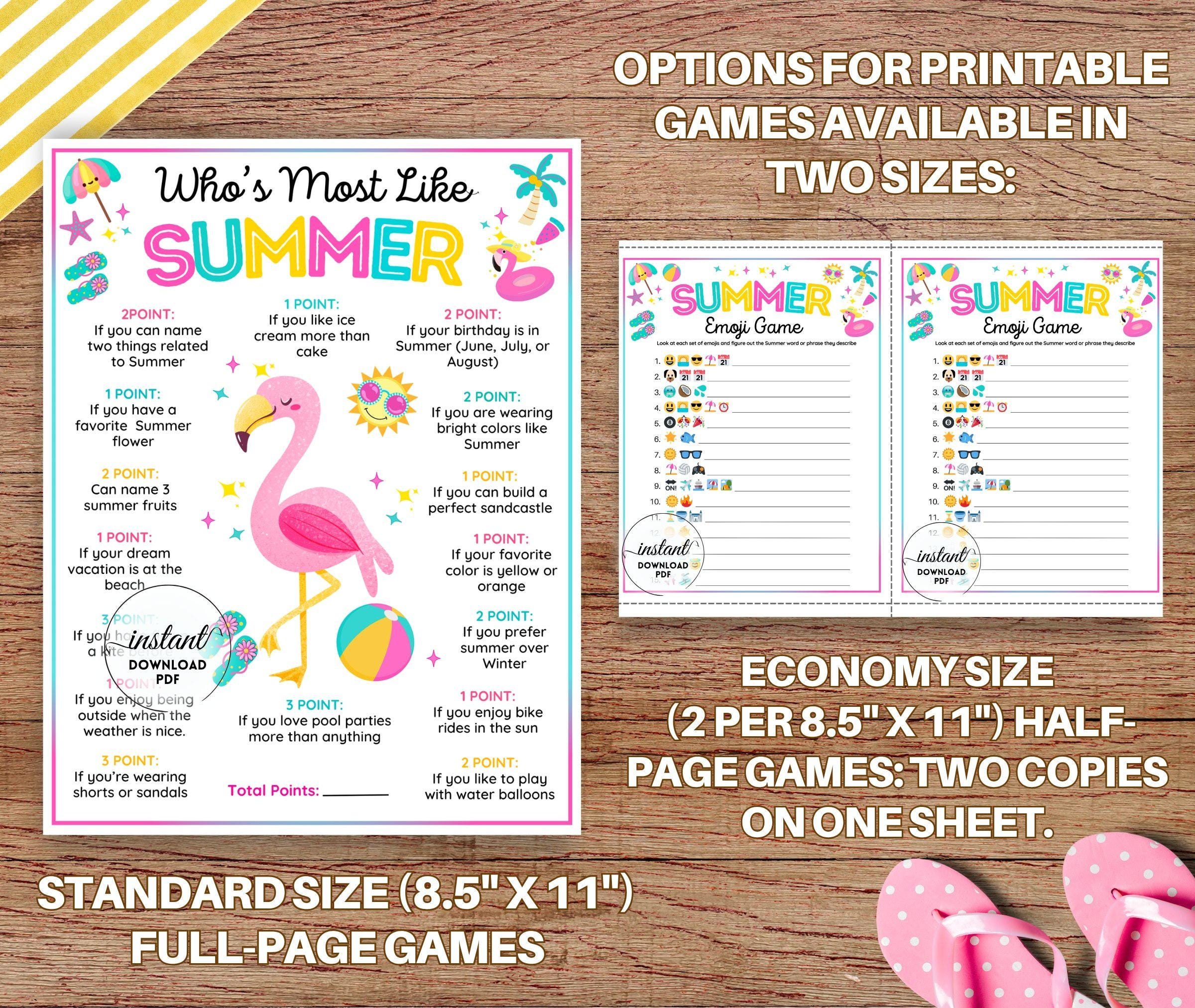 Summer Sizzle Game Bundle – 70 Fun Games for Kids, Teens & Adults
