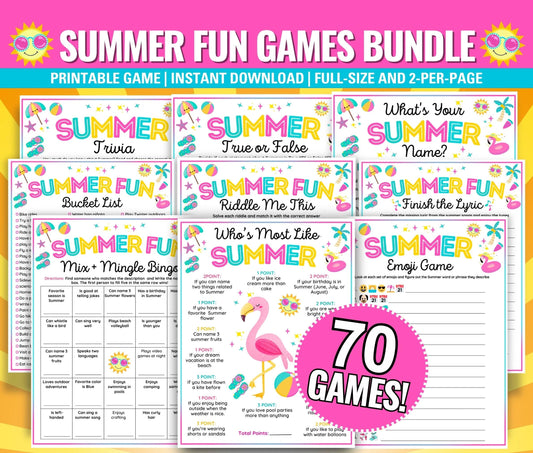 Summer Sizzle Game Bundle – 70 Fun Games for Kids, Teens & Adults